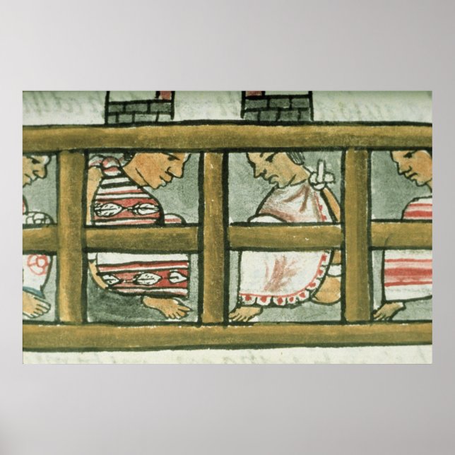 Aztec-fångar från Florentine Codex Poster (Framsidan)