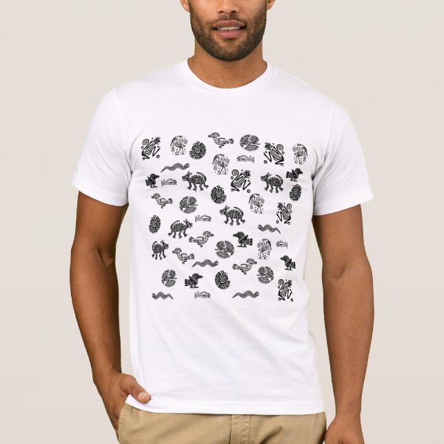 Aztec figures of animals t shirt (Framsida)