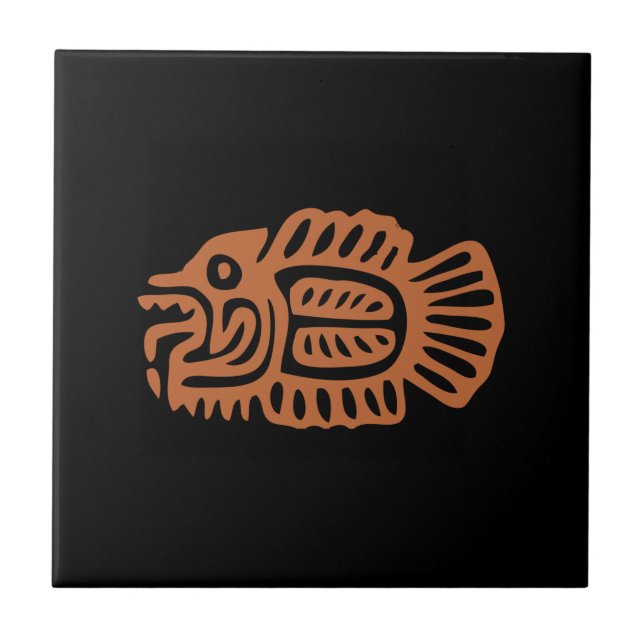 Aztec Fish Kakelplatta (Framsidan)