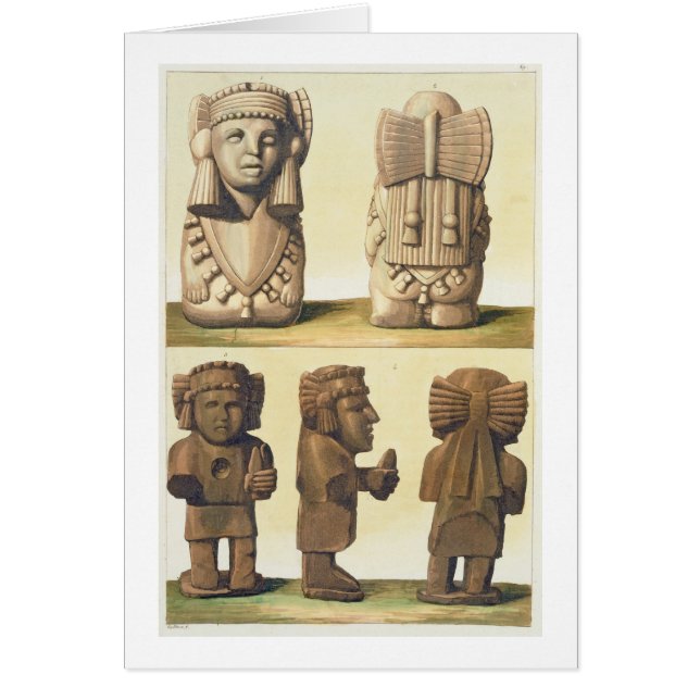 Aztec förebilder, Mexico (färglithographen) Hälsningskort (Framsidan)