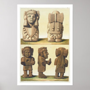 Aztec förebilder, Mexico (färglithographen) Poster