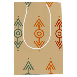 Aztec Geometric Blue and Orange Tribal Southwester