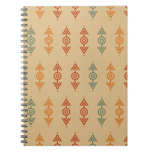 Aztec Geometric Blue and Orange Tribal Southwester Anteckningsbok