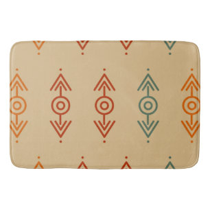 Aztec Geometric Blue and Orange Tribal Southwester Badrumsmatta