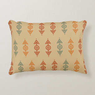 Aztec Geometric Blue and Orange Tribal Southwester Prydnadskudde