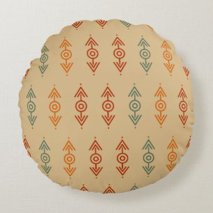 Aztec Geometric Blue and Orange Tribal Southwester Rund Kudde