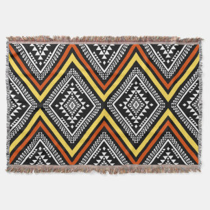 Aztec Geometric Boho Throw Blanket Filt