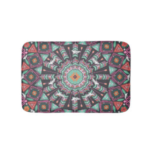 Aztec Geometric: Colorful Circle Mönster Badrumsmatta