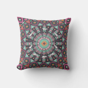 Aztec Geometric: Colorful Circle Mönster Kudde