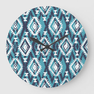 Aztec Geometric Tribal Navajo Print Stor Klocka