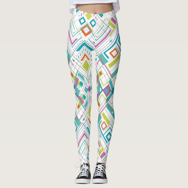 Aztec geometrical mönster leggings (Framsida)