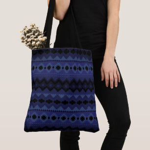 Aztec Geometrics - Blue Tygkasse