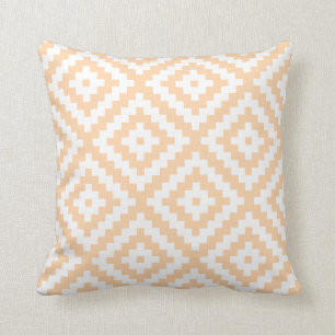 Aztec geometrisk pastellfärgad orange kudde