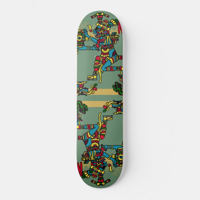Aztec God Old School Skateboard Bräda 18 Cm (Framsida)