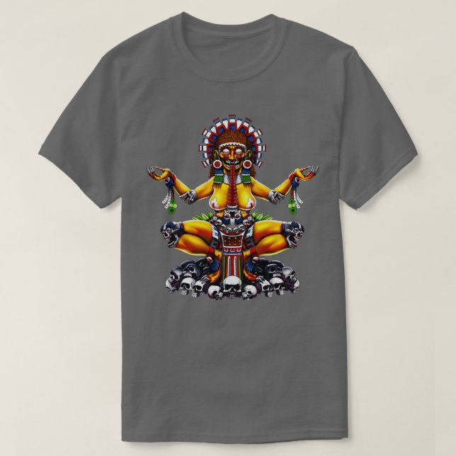 Aztec Goddes Tlaltecuhtli T Shirt (Design framsida)