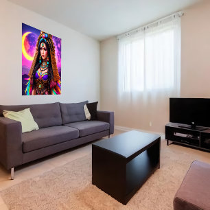 Aztec Goddess Metztli AI Art Poster
