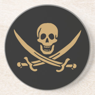 Aztec Gold Dödskalle & Svärd Pirat Calico Jack Underlägg