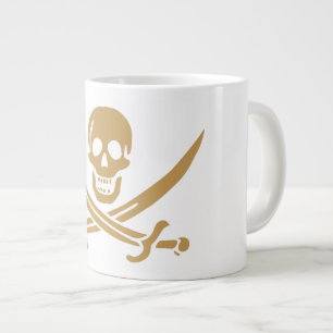 Aztec Gold Skull & Cutlass Pirat Calico Jack Jumbo Mugg