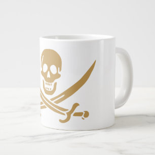 Aztec Gold Skull & Cuttrad Pirat Calico Jack Jumbo Mugg