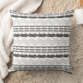 Aztec Grått Abstrakt Geometric Mönster Kudde