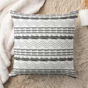 Aztec Grått Abstrakt Geometric Mönster Kudde