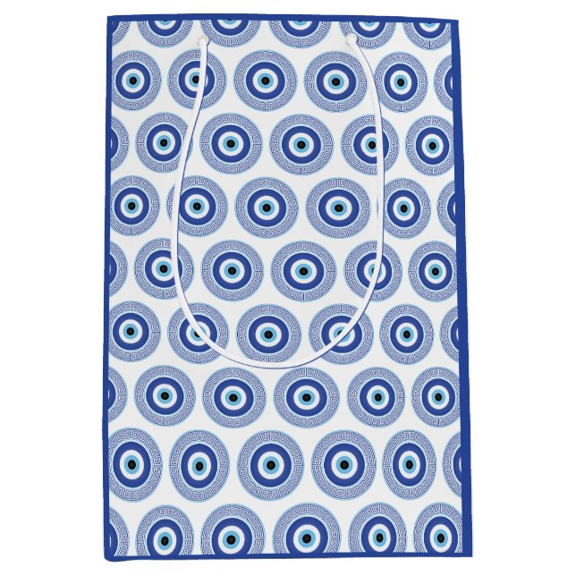 Aztec Grekiska cirkeln Nyckel Evil Öga Mönster Blu (Framsidan)