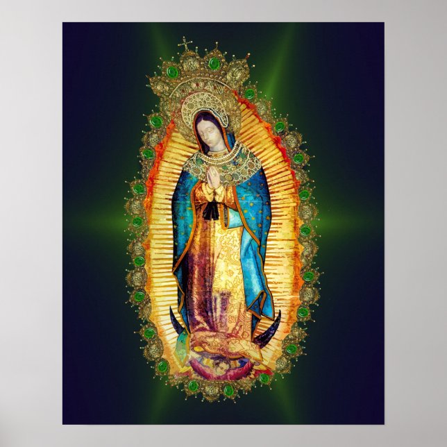 Aztec Guadalupe Mexico Mexican Tilma Poster (Framsidan)