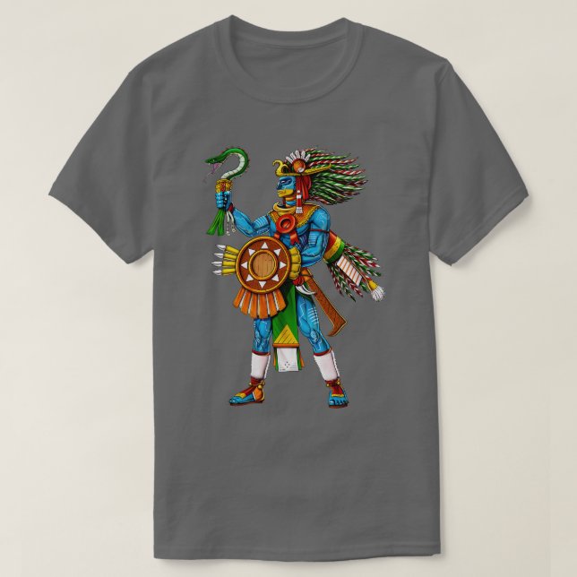 Aztec Gud Huitzilopochtli T Shirt (Design framsida)