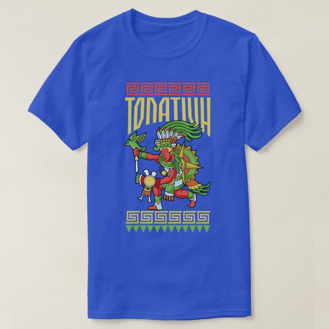 Aztec Gud i Sol Tonatiuh T Shirt (Design framsida)