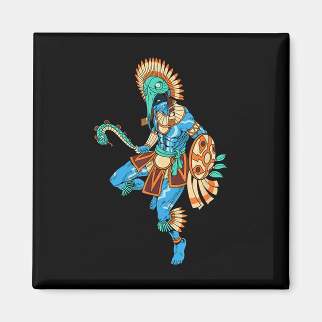 Aztec Gud Krig och Sol - Huitzilopochtli Magnet (Framsidan)