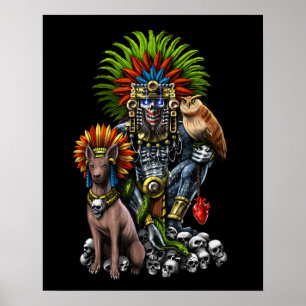 Aztec Gud Mictlantecuhtli Poster
