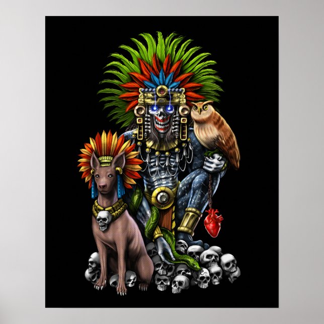 Aztec Gud Mictlantecuhtli Poster (Framsidan)