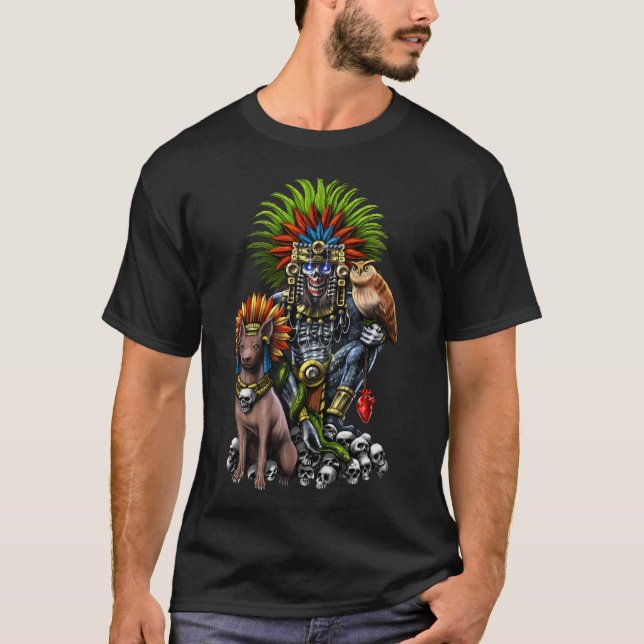 Aztec Gud Mictlantecuhtli T Shirt (Framsida)