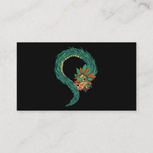 Aztec Gud Quetzalcoatl Snake Dragon Inca Maya Civi Visitkort