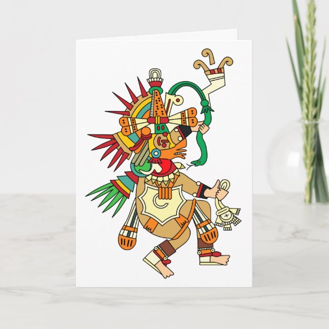 Aztec gud Quetzalcoatl Tack Kort (Framsida)