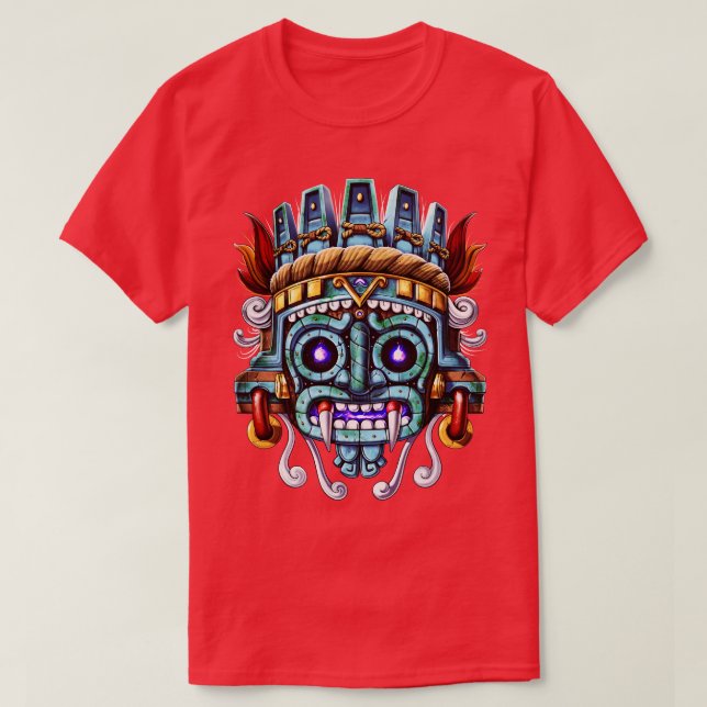 Aztec Gud Tlaloc T Shirt (Design framsida)