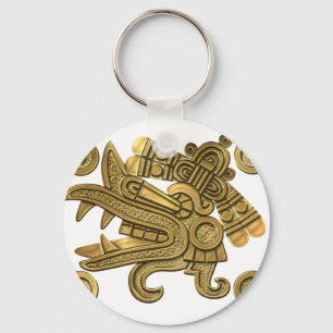 Aztec Guld Ehecatl Nyckelring