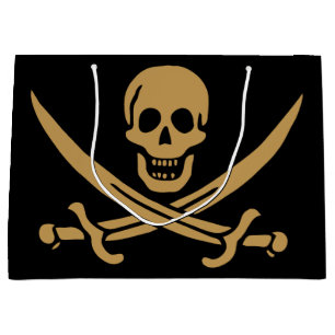 Aztec Guld Skull & Cutlass Pirat Calico Jack