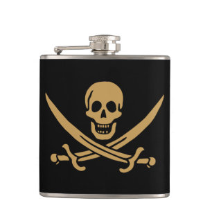 Aztec Guld Skull & Cutlass Pirat Calico Jack Fickplunta