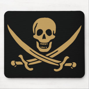 Aztec Guld Skull & Cutlass Pirat Calico Jack Musmatta