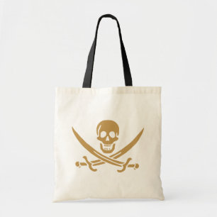 Aztec Guld Skull & Cutlass Pirat Calico Jack Tygkasse