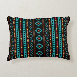 Aztec Gult Black Mixed Motifs Mönster Prydnadskudde