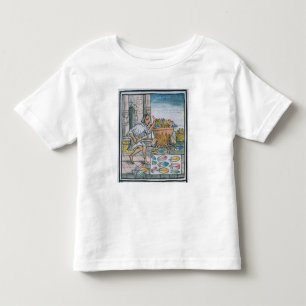 Aztec hantverkare som färgar fjädrar tee