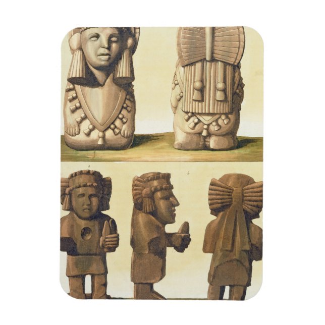 Aztec Idols, Mexiko (färg litografi) Magnet (Vertikal)