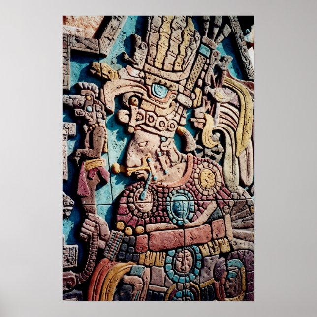 Aztec Inca inca indisk högprist Pyramid Art Poster (Framsidan)
