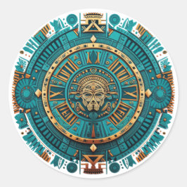 Aztec, Inca och Maya Ancient Symbol Runt Klistermärke