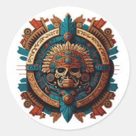 Aztec, Inca och Maya Ancient Symbol Runt Klistermärke