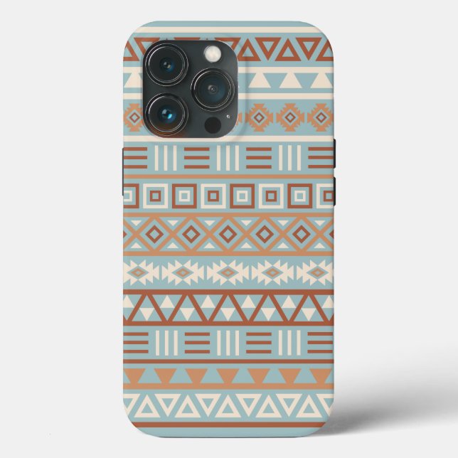 Aztec Influence Mönster Blue Cream Terracottas (Baksida )