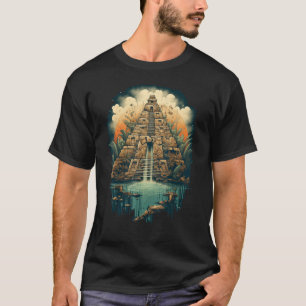 Aztec Inka Maya Mystisk Djungeltempel Pyramid Graf T Shirt