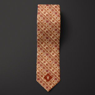 Aztec-Inspired Brick Red and Sand Mönster Slips